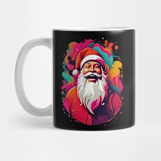 Smiley Santa Claus Christmas abstract retro 80s design Mug